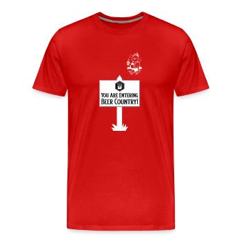 Entrer dans le pays de la bière - T-shirt bio Premium Homme - rouge - Devant - Damien (186cm)