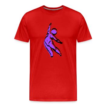 chubby purple - Men's Premium Organic T-Shirt - red - Front - Damien (186cm)