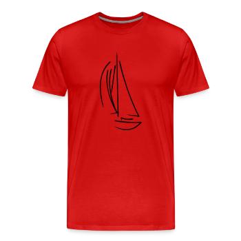 Segelboot Segelsport Schiff Geschenkidee - Männer Premium Bio T-Shirt - Rot - Vorne - Damien (186cm)