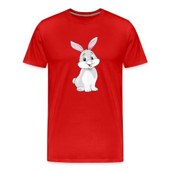 Mignon lapin souriant - T-shirt bio Premium Homme - rouge - Devant - Damien (186cm)