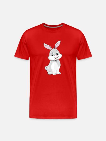 Cute smiling rabbit - Men's Premium Organic T-Shirt - red