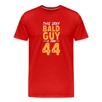 Tête chauve Calvitie Barbe Tête chauve - T-shirt bio Premium Homme - rouge - Devant - Damien (186cm)