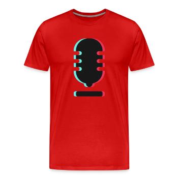 Microphone Logo - T-shirt bio Premium Homme - rouge - Devant - Damien (186cm)