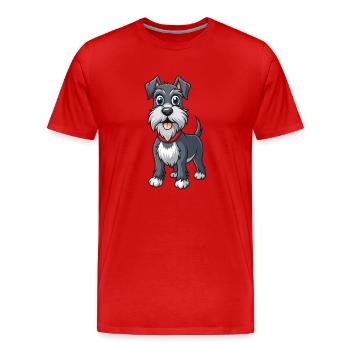 Conception artistique gracieuse de Schnauzer standard - T-shirt bio Premium Homme - rouge - Devant - Damien (186cm)