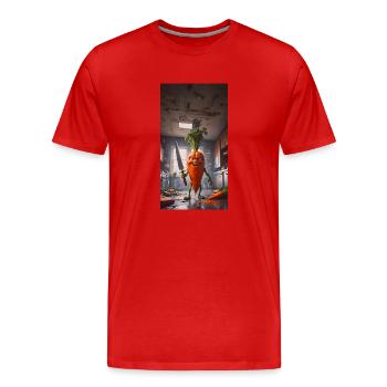 légumes chute Apocalypse Monster carotte - T-shirt bio Premium Homme - rouge - Devant - Damien (186cm)