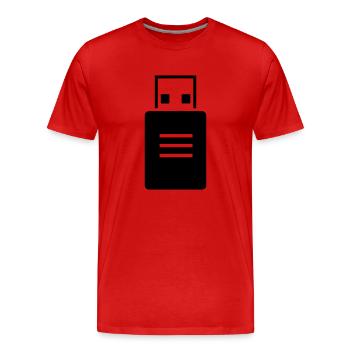 USB-Stick - Männer Premium Bio T-Shirt - Rot - Vorne - Damien (186cm)