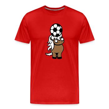 cheval football ballon jeu en-tête club fan hobby - T-shirt bio Premium Homme - rouge - Devant - Damien (186cm)