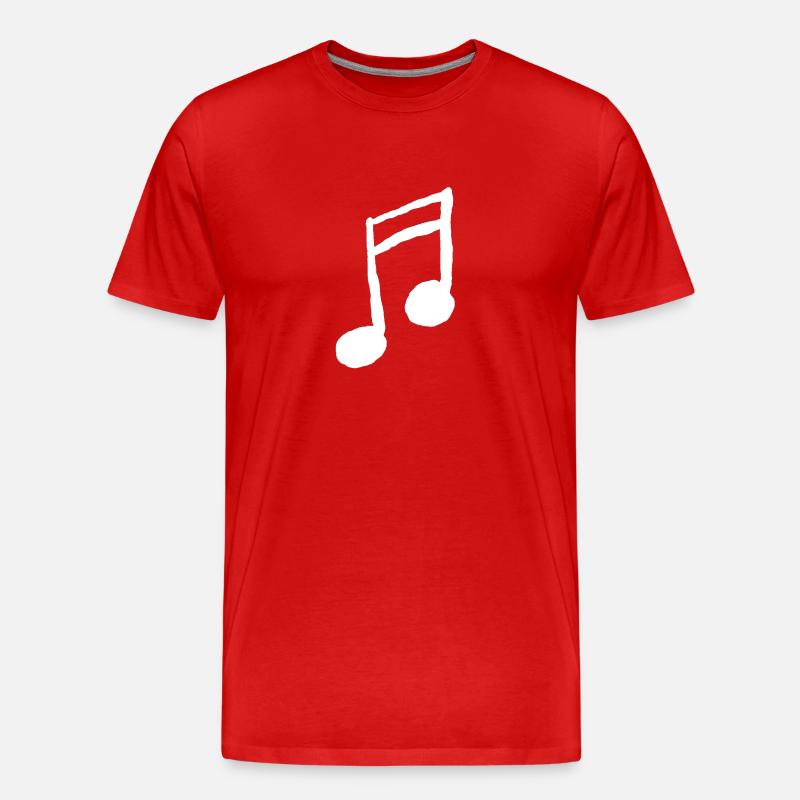 Note (Logo groß, weiß) - Männer Premium Bio T-Shirt - Rot