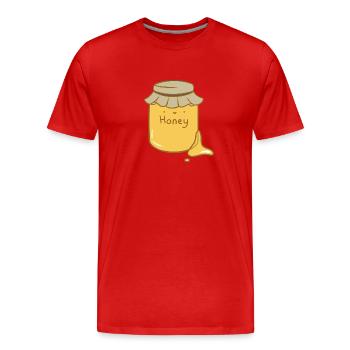 Miel sucré - T-shirt bio Premium Homme - rouge - Devant - Damien (186cm)