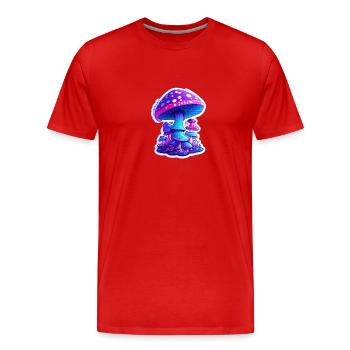 magic mushrooms - Männer Premium Bio T-Shirt - Rot - Vorne - Damien (186cm)