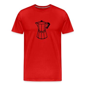 Italian espresso coffee pot - Men's Premium Organic T-Shirt - red - Front - Damien (186cm)