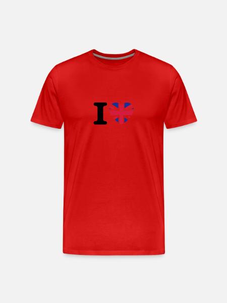 I love UK - Men's Premium Organic T-Shirt - red