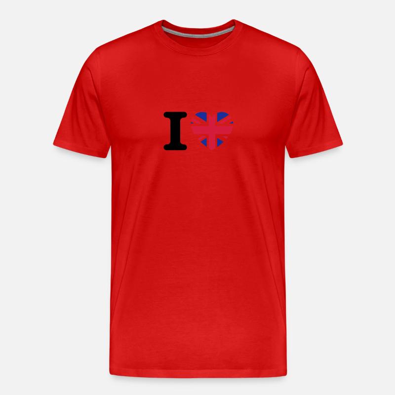 I love UK - Männer Premium Bio T-Shirt - Rot