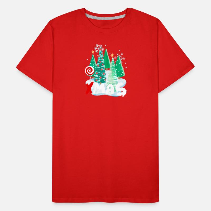 Xmas Christmas Tree Design - Festive Gift Idea Men's Premium Organic T-Shirt