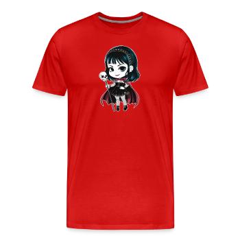 Chibi Goth Girl - T-shirt bio Premium Homme - rouge - Devant - Damien (186cm)