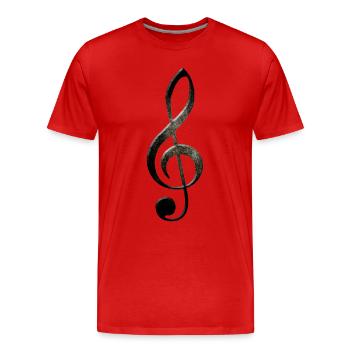 Clé de sol musique - T-shirt bio Premium Homme - rouge - Devant - Damien (186cm)