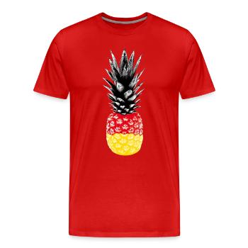 Allemagne, ananas, drapeau, coupe du monde, football - T-shirt bio Premium Homme - rouge - Devant - Damien (186cm)