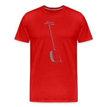 Shamisen Grau - Männer Premium Bio T-Shirt - Rot - Vorne - Damien (186cm)