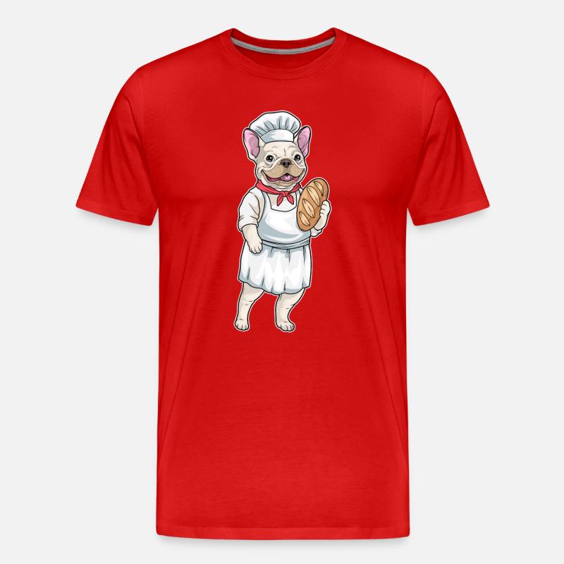 French Bulldog Baker Bread - Men's Premium Organic T-Shirt - red