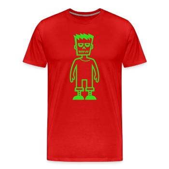 Monstre - T-shirt bio Premium Homme - rouge - Devant - Damien (186cm)
