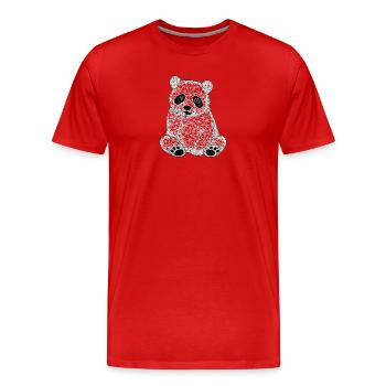 Geometrischer Panda Netzkunst - Männer Premium Bio T-Shirt - Rot - Vorne - Damien (186cm)