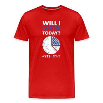 Writer Will I Write Today - Men's Premium Organic T-Shirt - red - Front - Damien (186cm)