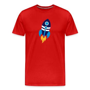 Rocket - Men's Premium Organic T-Shirt - red - Front - Damien (186cm)