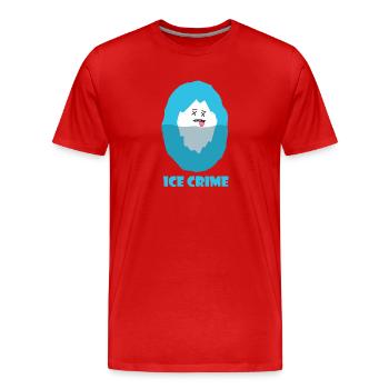 Ice Crime - message écologie humoristique - T-shirt bio Premium Homme - rouge - Devant - Damien (186cm)