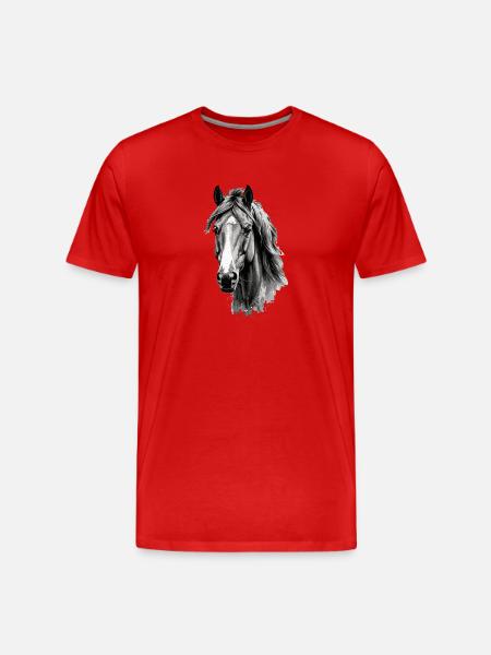 Pferd - Männer Premium Bio T-Shirt - Rot