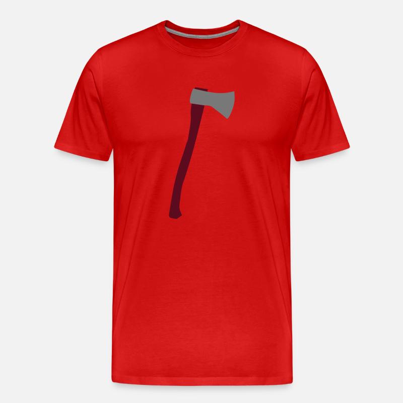 Axt - Männer Premium Bio T-Shirt - Rot