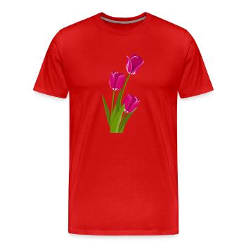 Tulpe Geschenk Geschenkidee - Männer Premium Bio T-Shirt - Rot - Vorne - Damien (186cm)