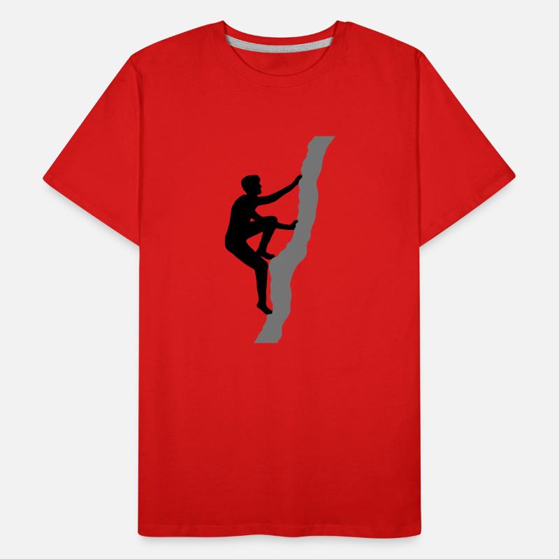 free climber summit climber climber climbing mountain Men's Premium Organic T-Shirt