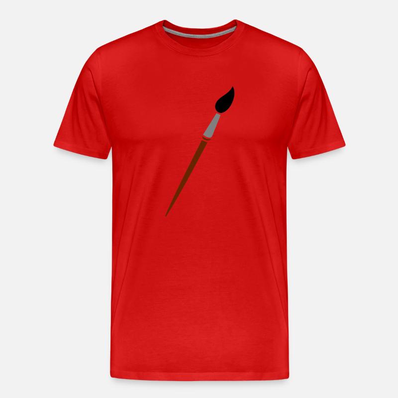 Pinsel - Männer Premium Bio T-Shirt - Rot
