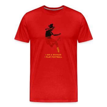 Frauenfußball - Männer Premium Bio T-Shirt - Rot - Vorne - Damien (186cm)