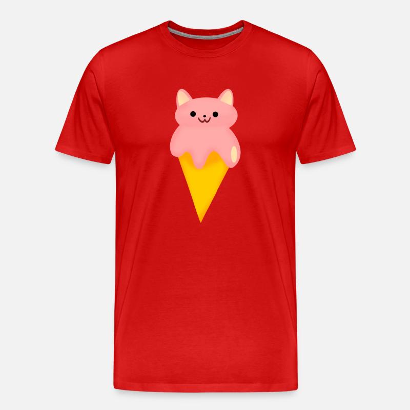 Katzeneis - Männer Premium Bio T-Shirt - Rot