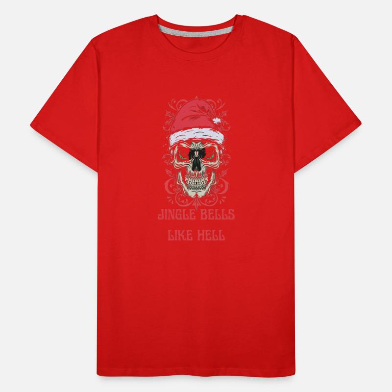 Conception de crâne de Noël : Jingle Bells comme l’enfer T-shirt bio Premium Homme