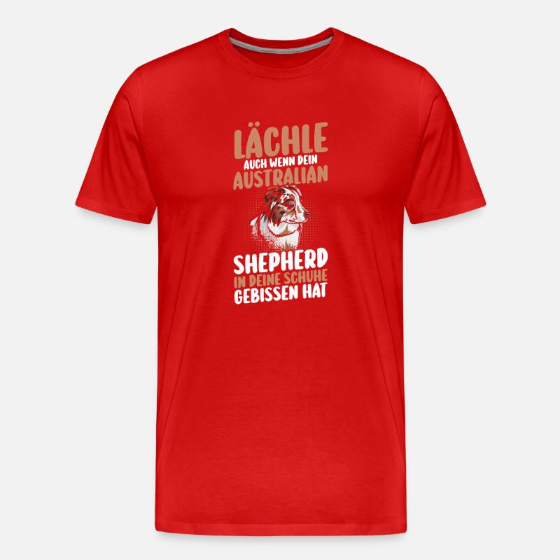 Australian Shepherd Hund Aussie - Männer Premium Bio T-Shirt - Rot