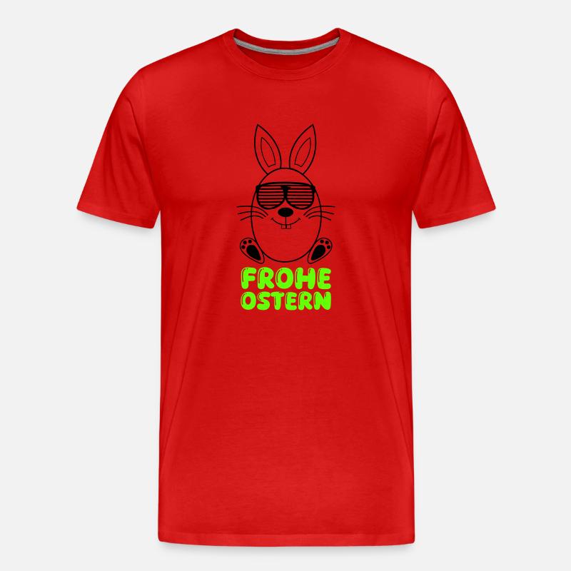 frohe ostern - Männer Premium Bio T-Shirt - Rot