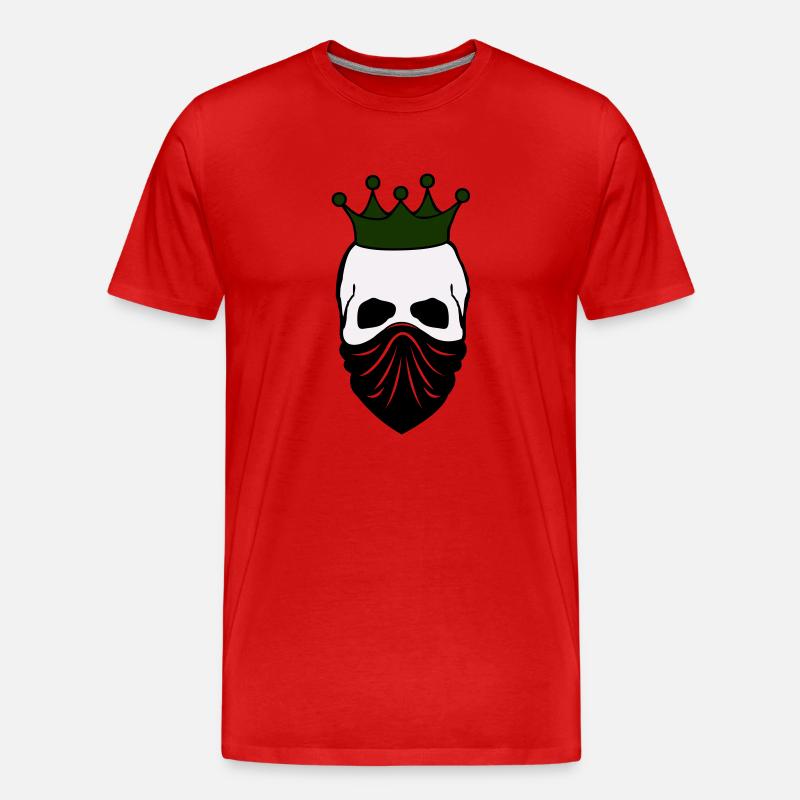 skull bandit king 02 - Männer Premium Bio T-Shirt - Rot