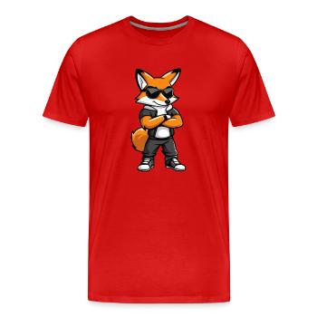 Fox Comic - Men's Premium Organic T-Shirt - red - Front - Damien (186cm)