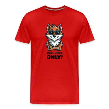 Lunettes de soleil loup Bande dessinée - T-shirt bio Premium Homme - rouge - Devant - Damien (186cm)