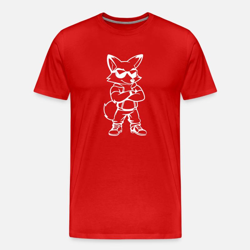 fuchs comic sonnenbrille - Männer Premium Bio T-Shirt - Rot