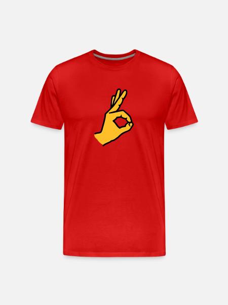 Finger - Männer Premium Bio T-Shirt - Rot