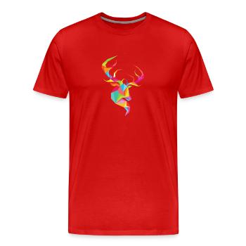Deer Head - Men's Premium Organic T-Shirt - red - Front - Damien (186cm)