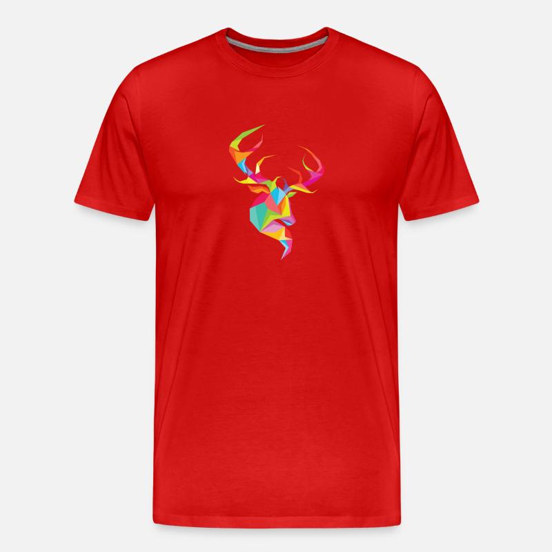 Hirschkopf - Männer Premium Bio T-Shirt - Rot
