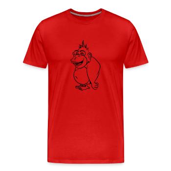 Gorilla drôle - T-shirt bio Premium Homme - rouge - Devant - Damien (186cm)