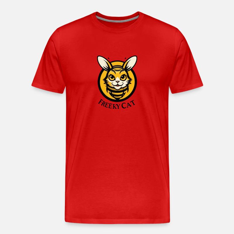 Cat Bee Logo - Männer Premium Bio T-Shirt - Rot