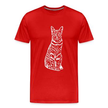 Chat chat chaton - T-shirt bio Premium Homme - rouge - Devant - Damien (186cm)