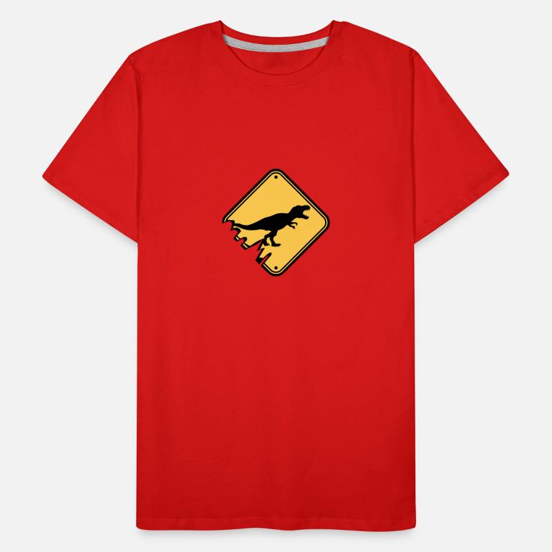 shield danger warning danger caution caution t-rex Men's Premium Organic T-Shirt