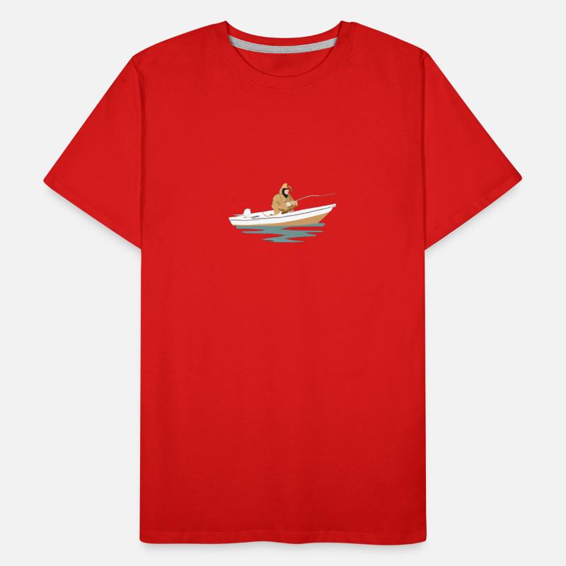 Pêcheur avec imperméable T-shirt bio Premium Homme
